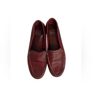 Vintage 90s Mootsies Tootsies Deep Red Leather Loafers Moccasin Flats Women’s 8M